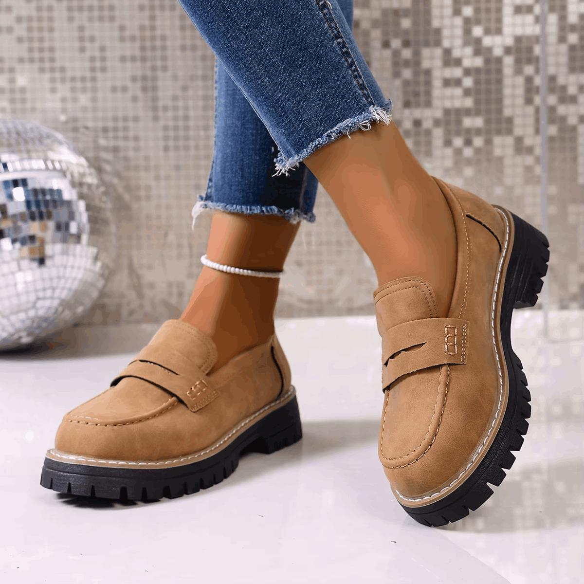 Mocasines con Efecto Ante Daila