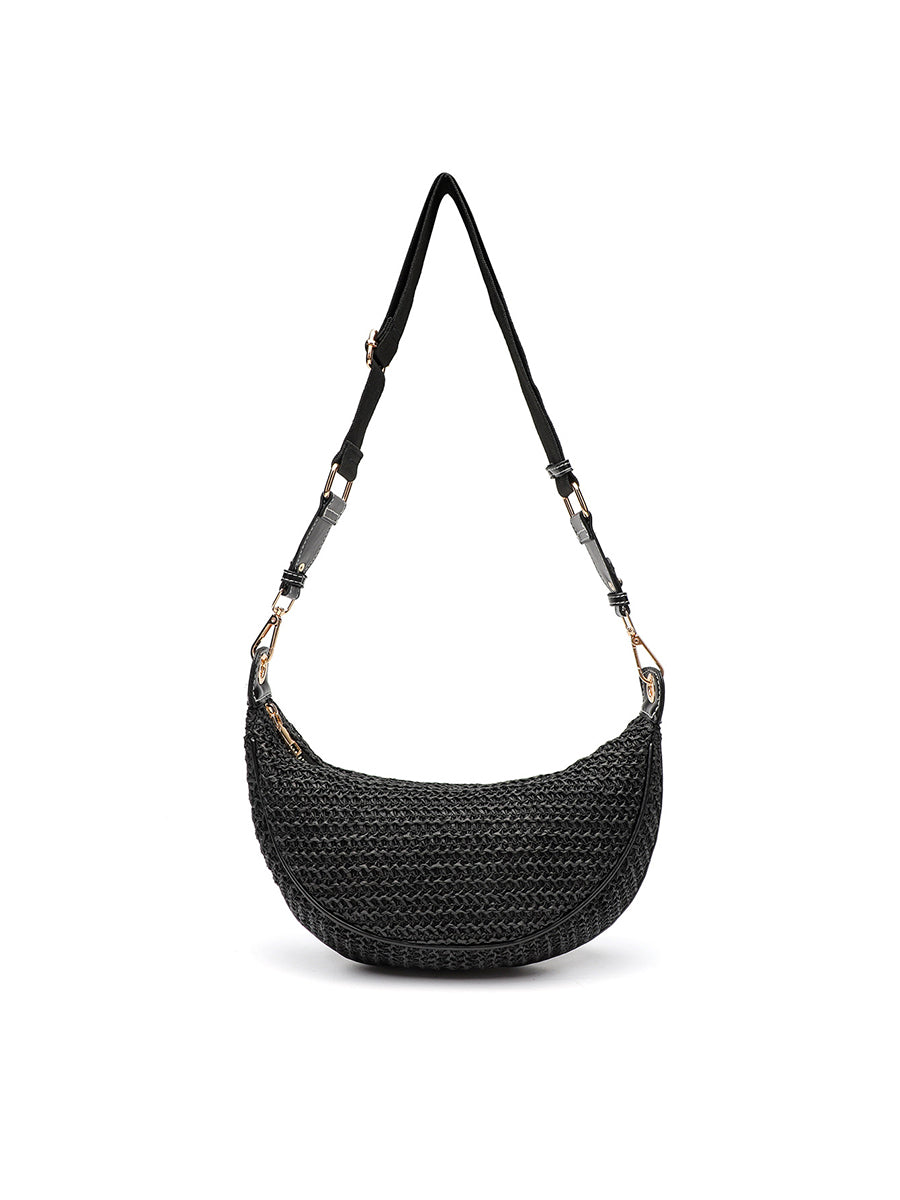 Bolso bandolera casual para mujer; bolso tejido para llevar bajo el brazo