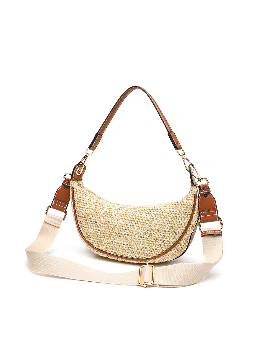 Bolso bandolera casual para mujer; bolso tejido para llevar bajo el brazo