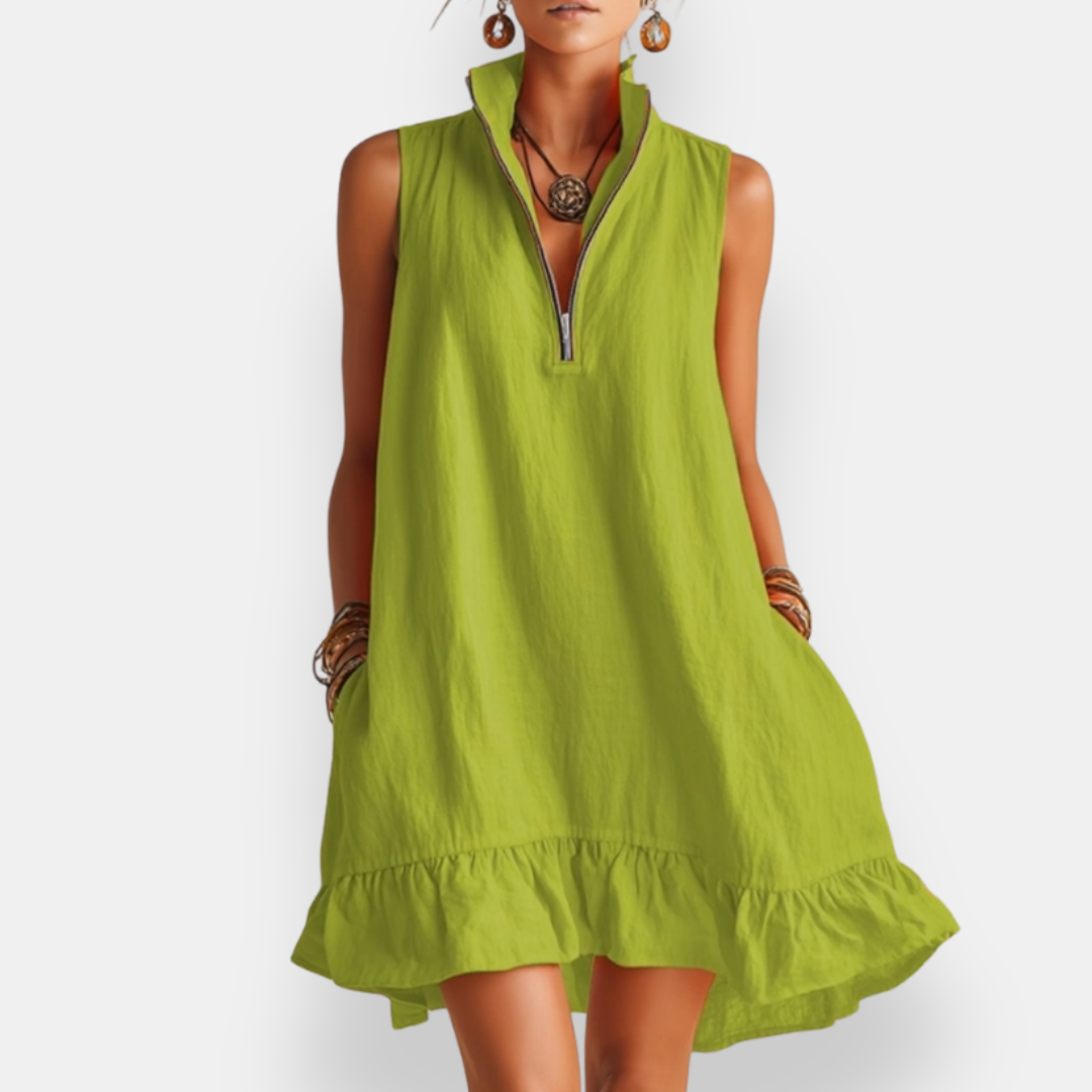 Vestido Volantes sin Mangas