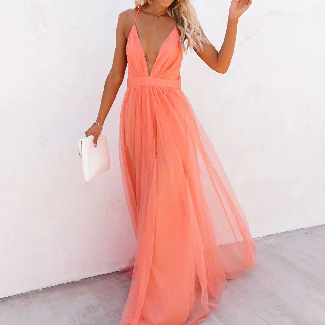 Vestido Largo Coral