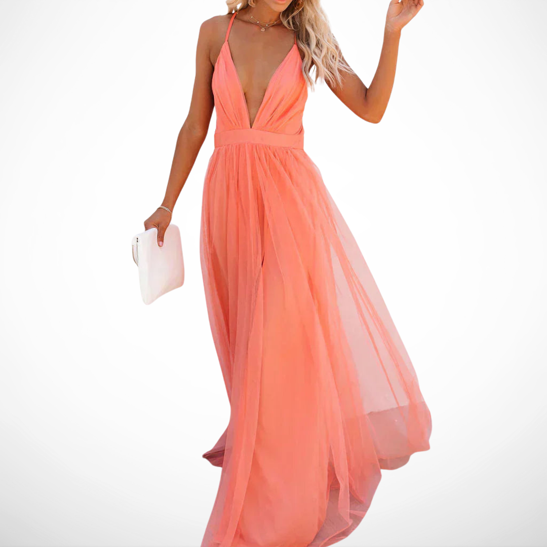 Vestido Largo Coral