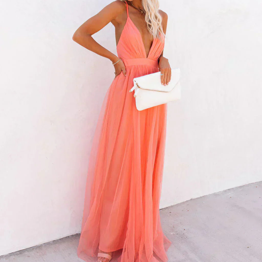 Vestido Largo Coral