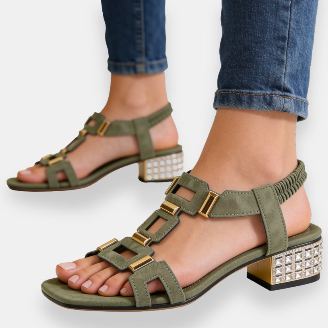 Sandalias Talón con Joyas