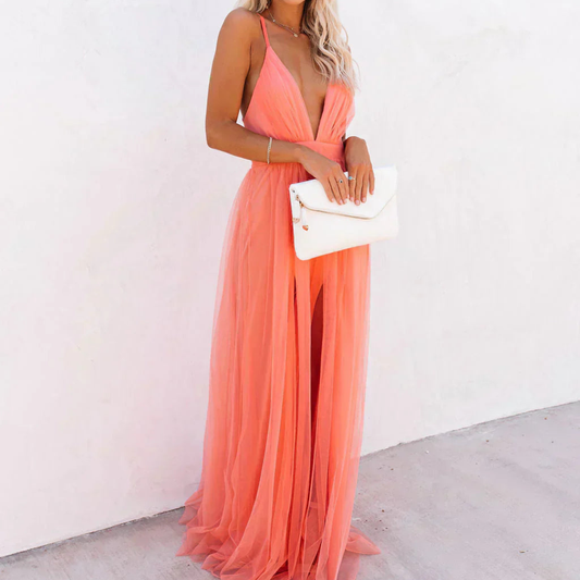 Vestido Largo Coral