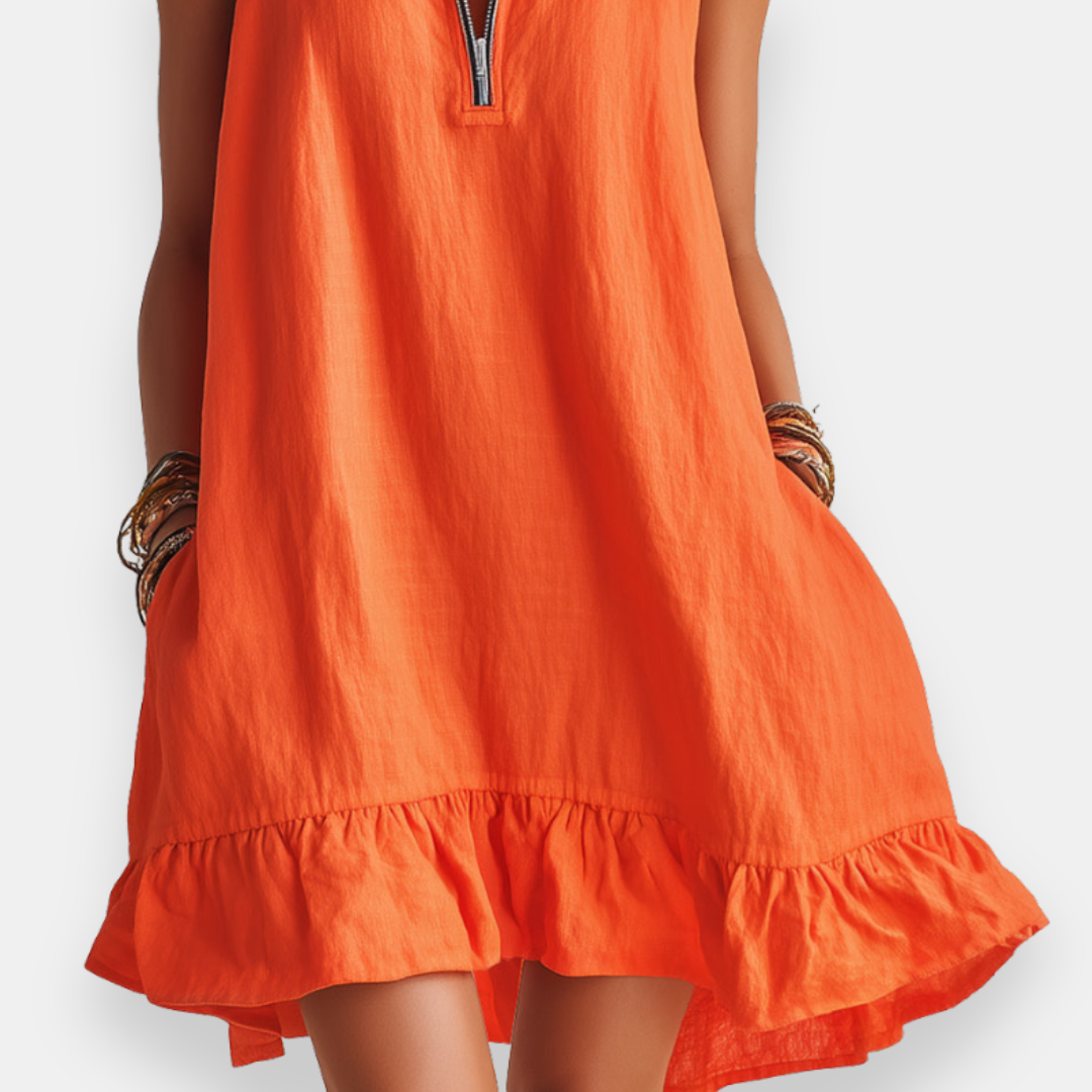 Vestido Volantes sin Mangas