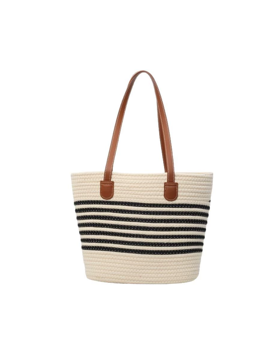 Bolso de paja trenzada versátil, bandolera de una sola correa, de gran capacidad, para vacaciones junto al mar y en la playa