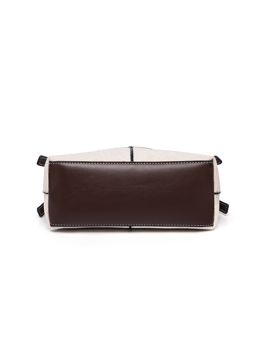 Bolso bandolera de tela para mujer con cremallera dorada