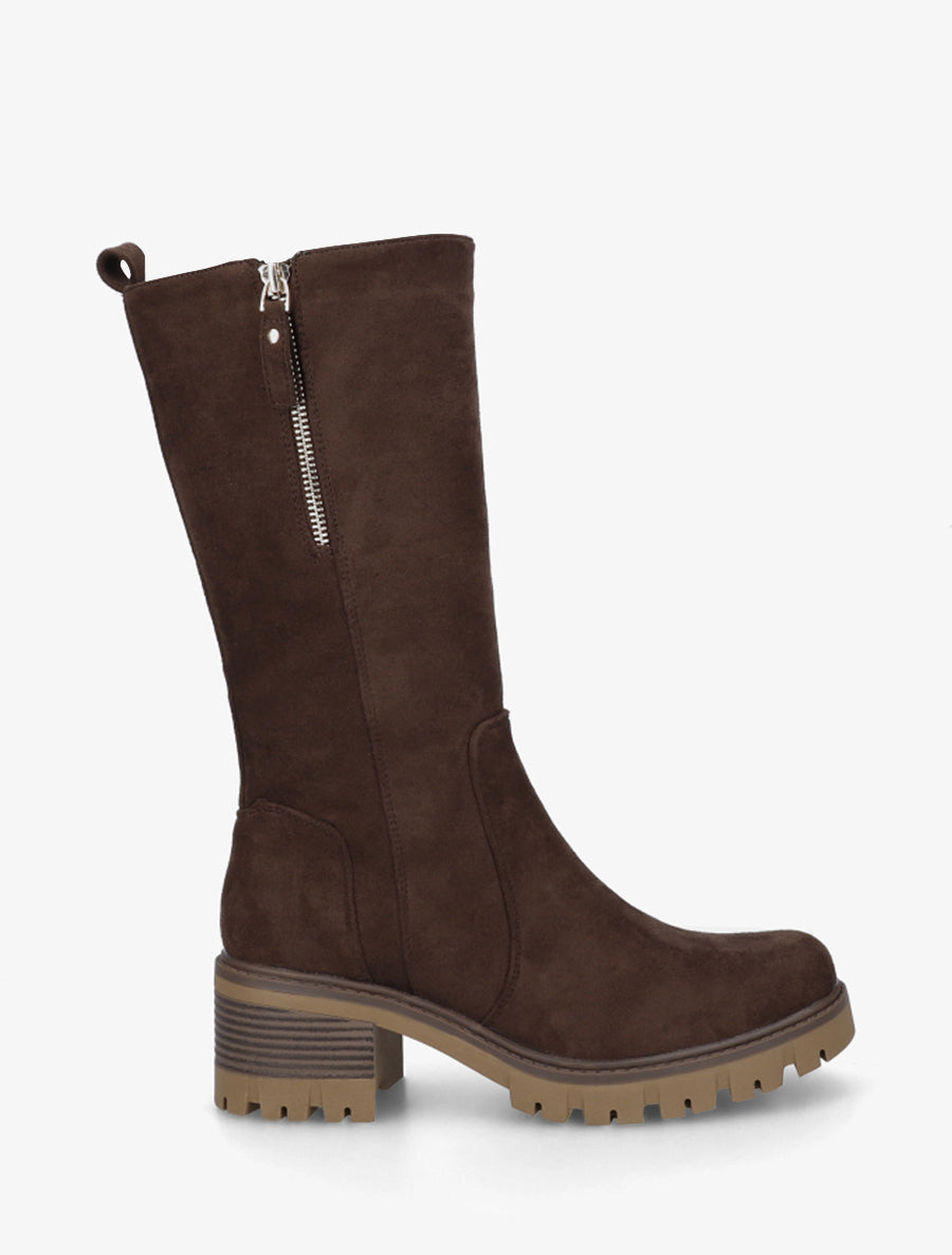 Botines Altos de Ante con Cremallera