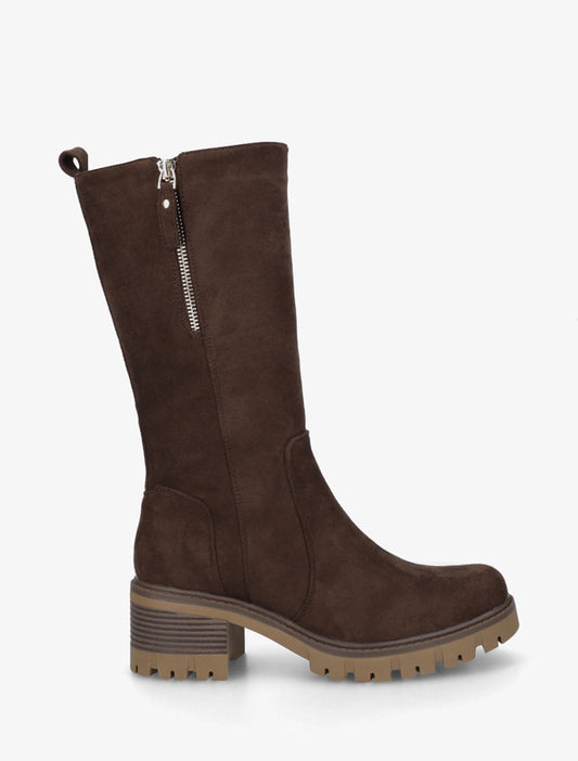 Botines Altos de Ante con Cremallera