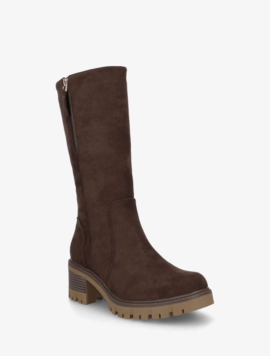 Botines Altos de Ante con Cremallera