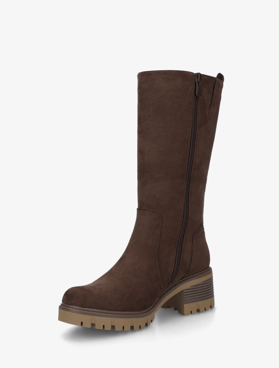 Botines Altos de Ante con Cremallera