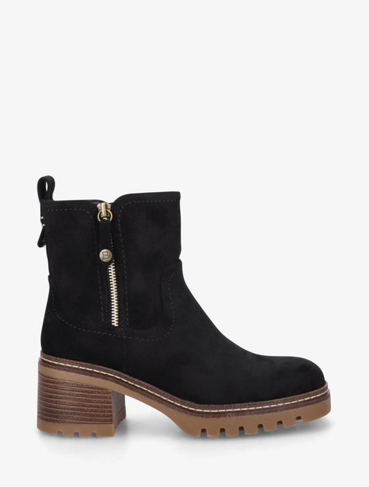 Botines de Ante con Cremallera Negros
