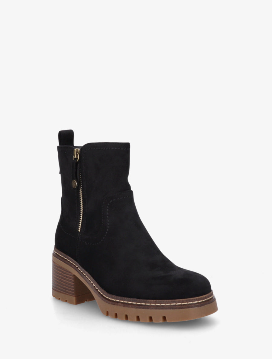 Botines de Ante con Cremallera Negros
