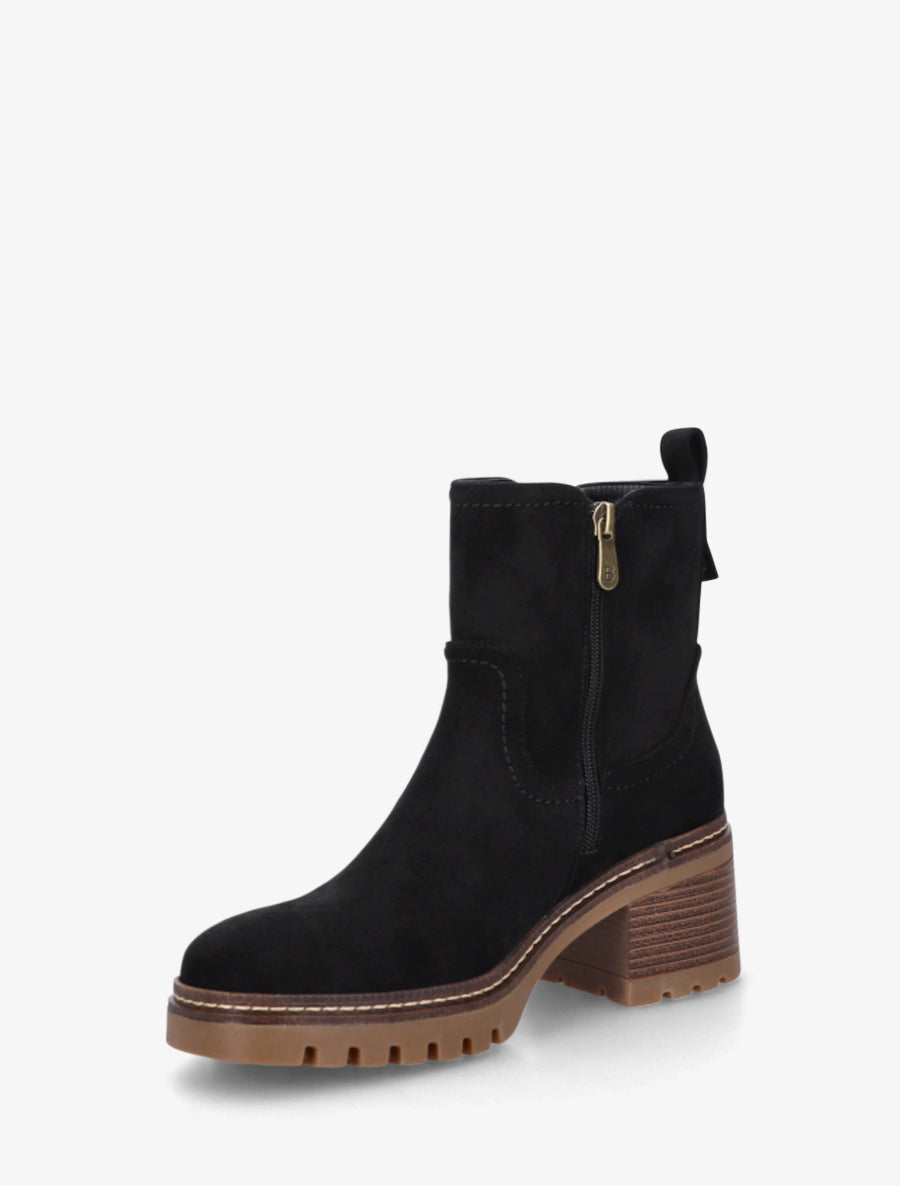 Botines de Ante con Cremallera Negros