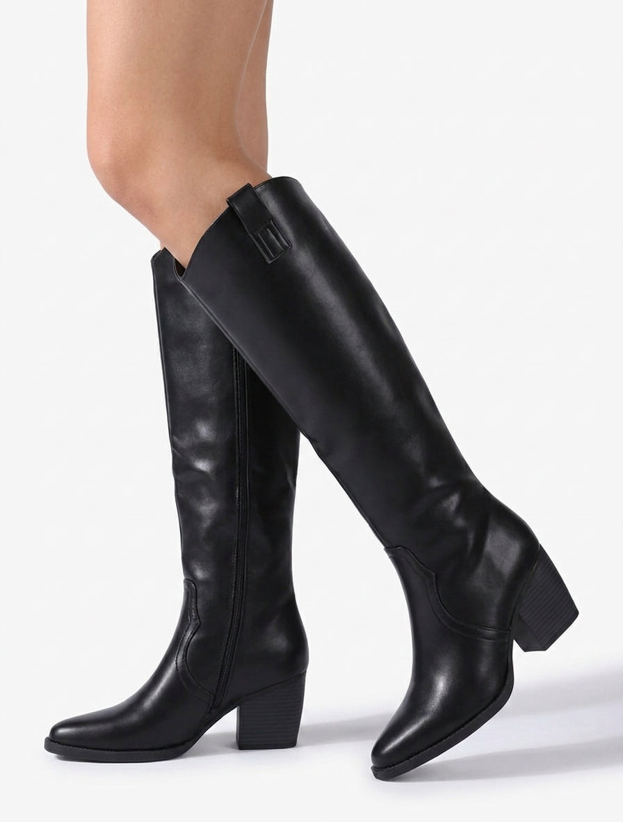 Botas Cuero Vegano Negras