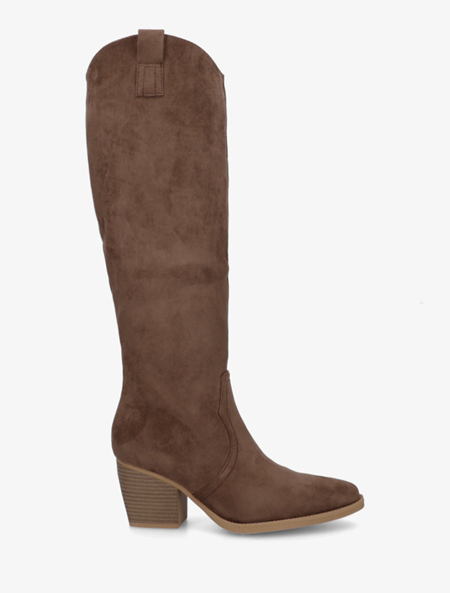 Botas con Tacón Ante Marrón