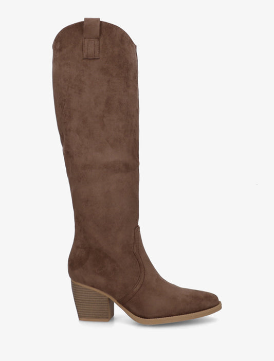 Botas con Tacón Ante Marrón