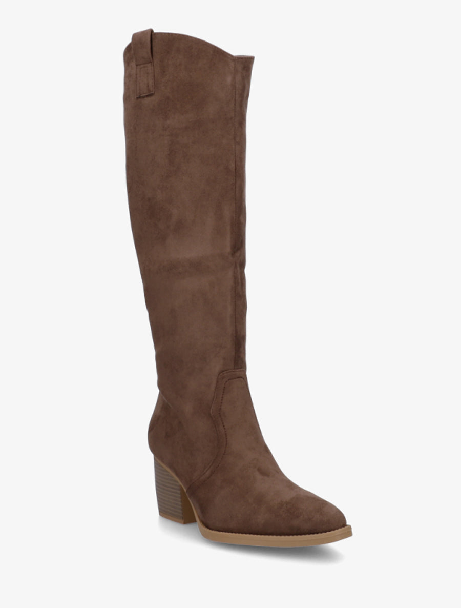 Botas con Tacón Ante Marrón