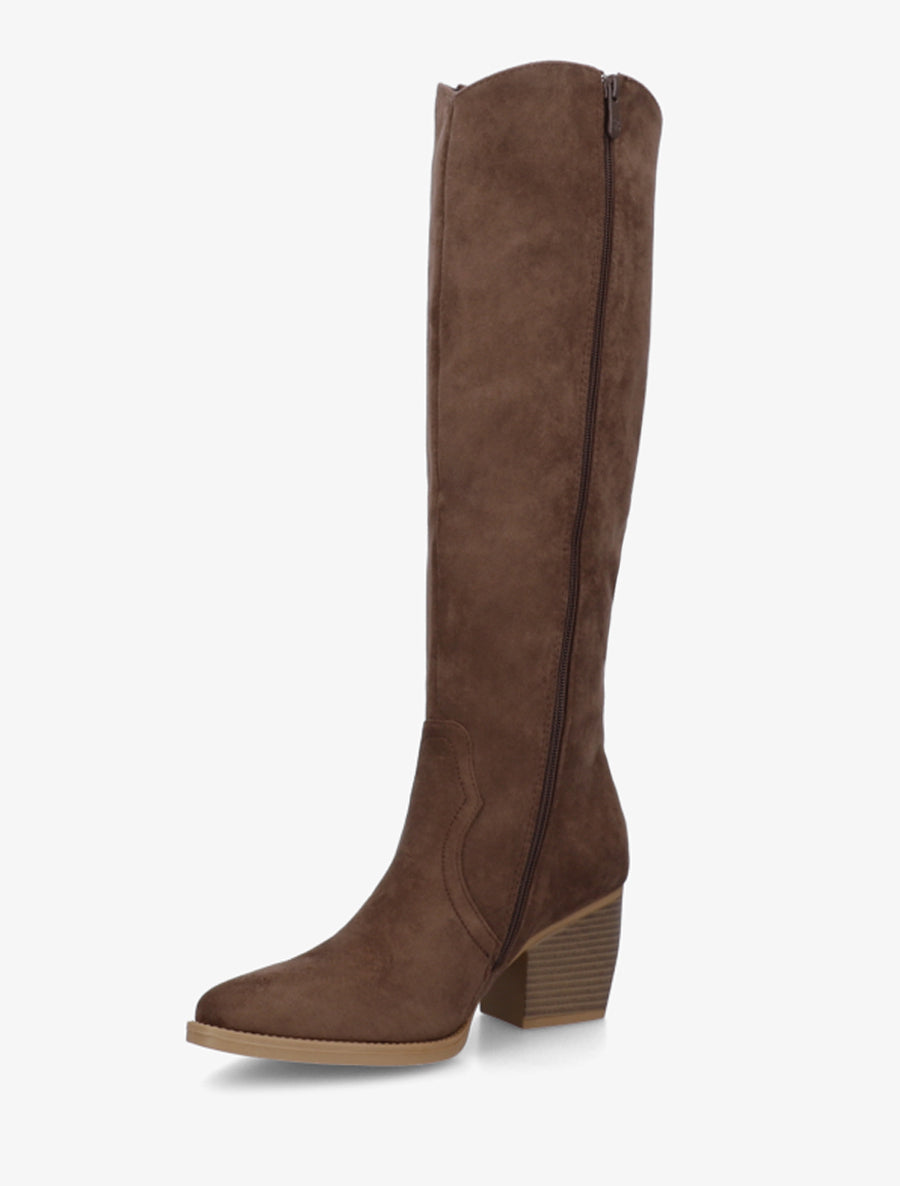 Botas con Tacón Ante Marrón