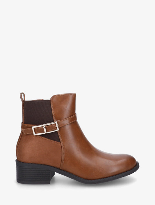 Botines con Hebilla Marrones
