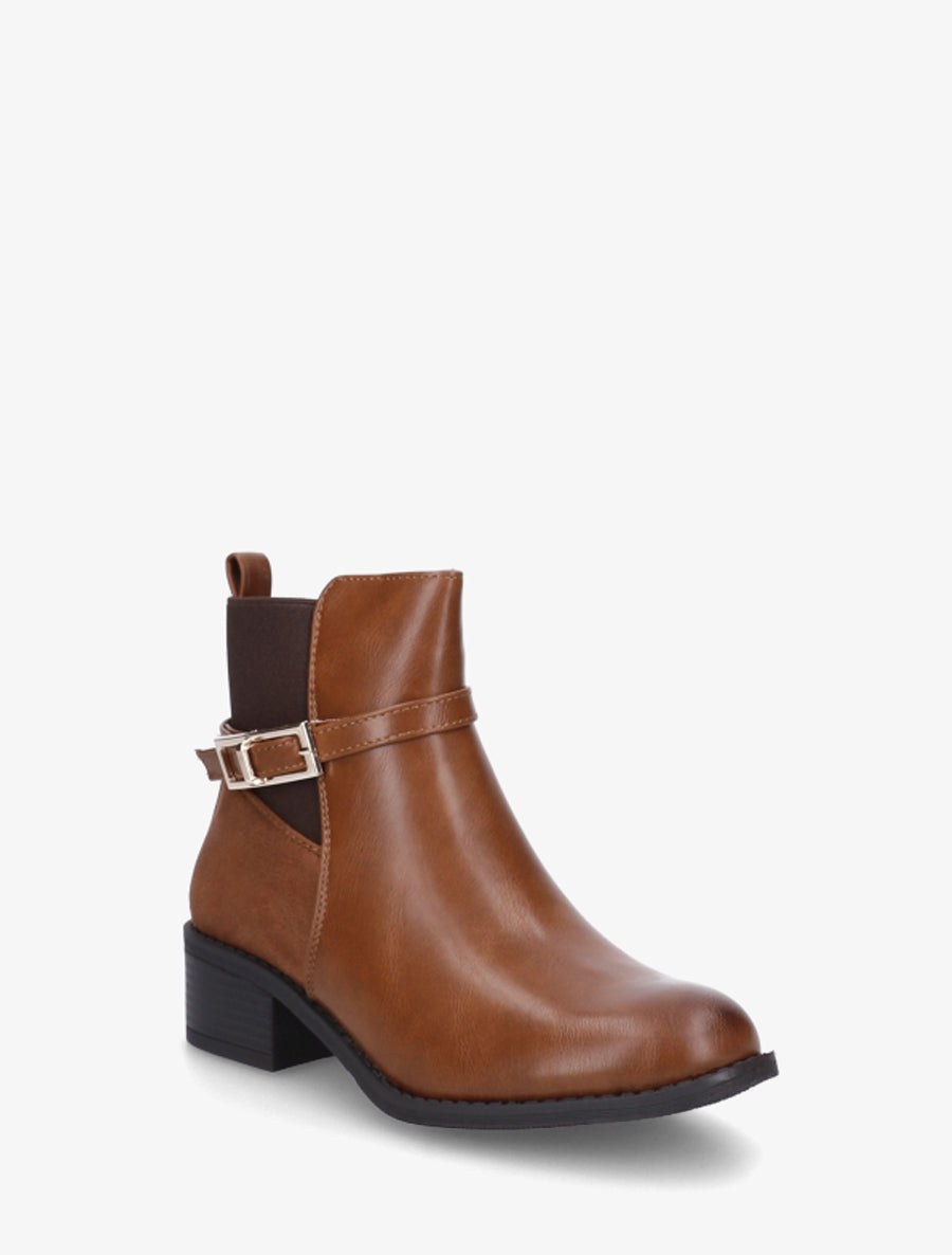 Botines con Hebilla Marrones