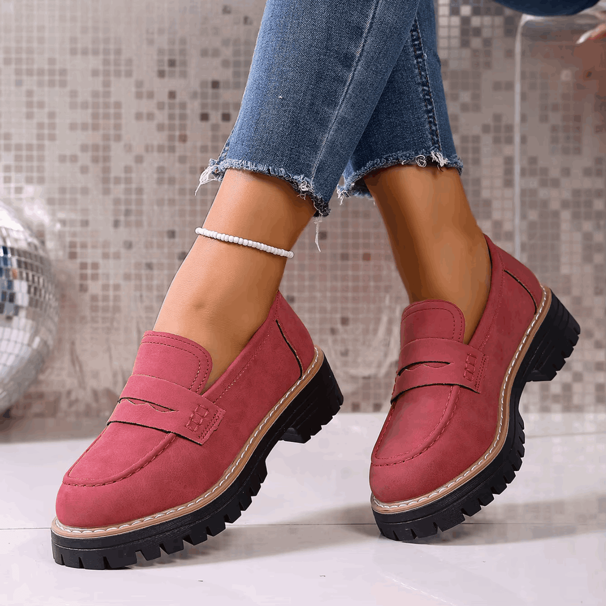Mocasines con Efecto Ante Daila