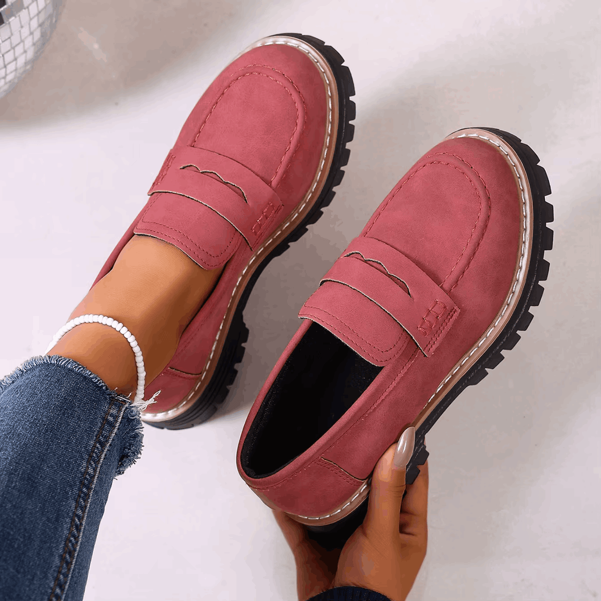 Mocasines con Efecto Ante Daila
