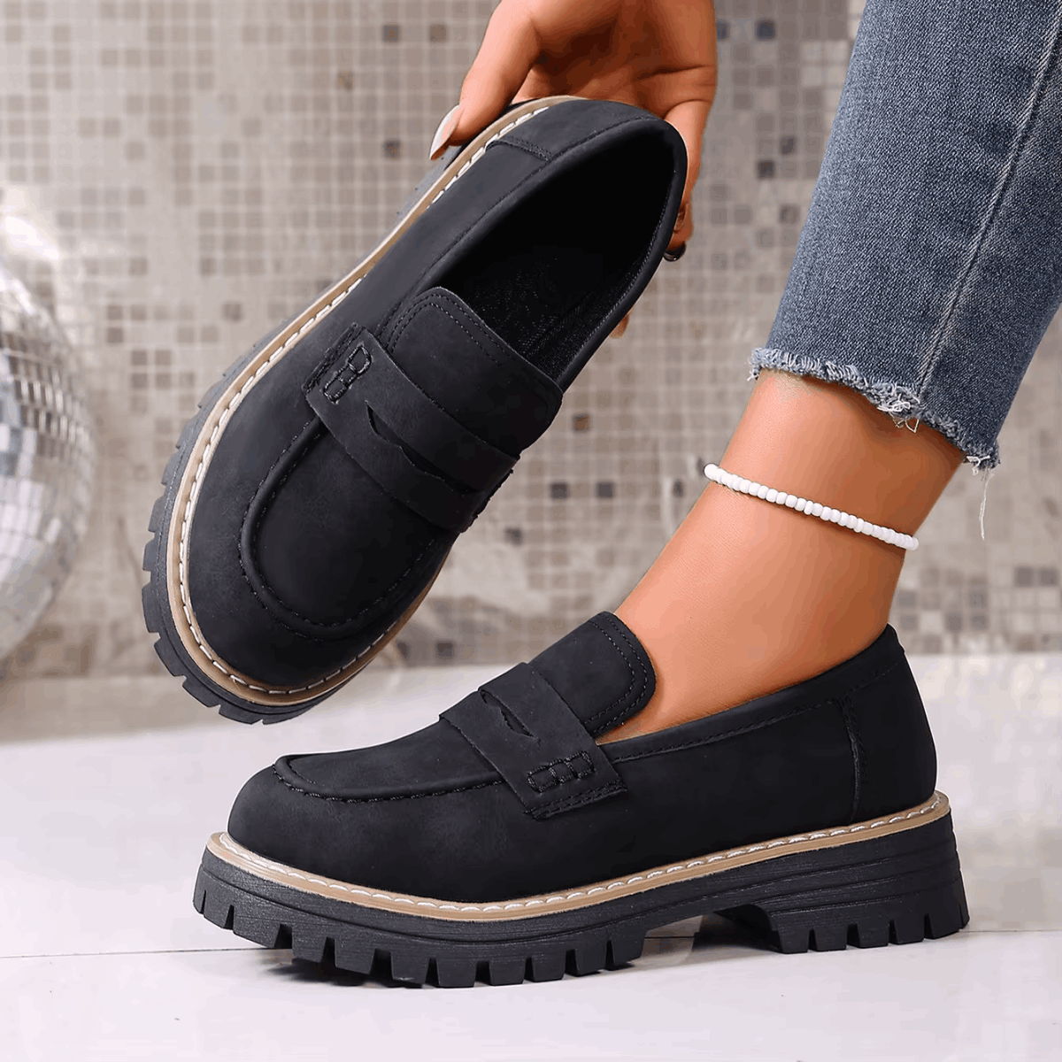 Mocasines con Efecto Ante Daila