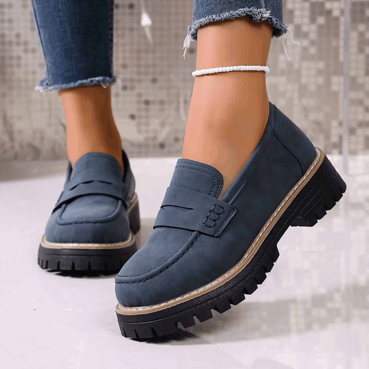 Mocasines con Efecto Ante Daila