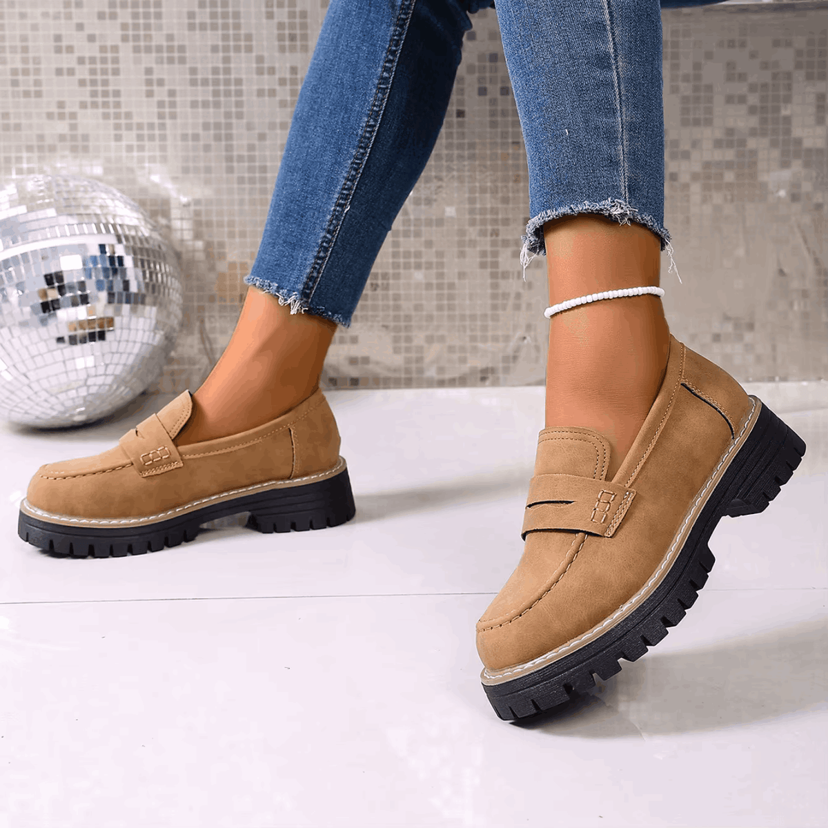Mocasines con Efecto Ante Daila