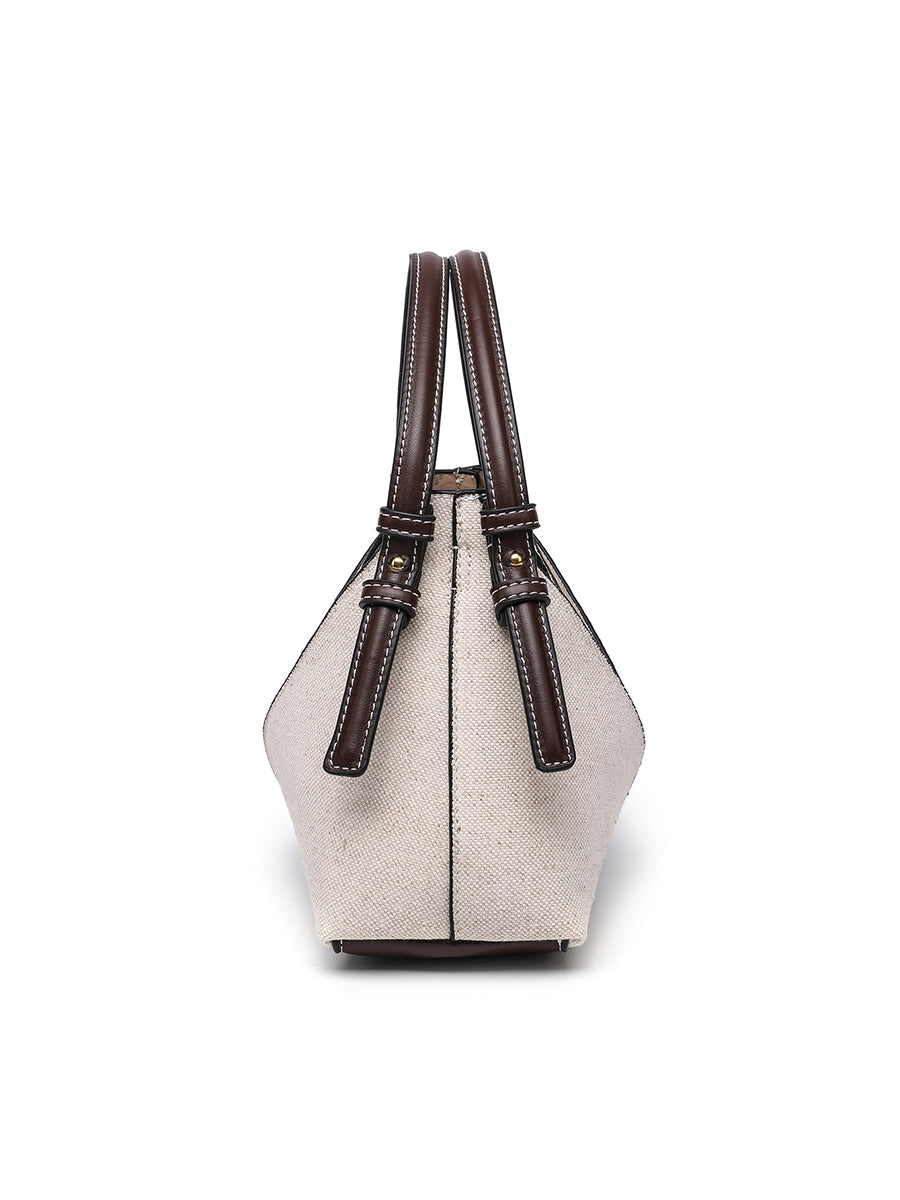 Bolso bandolera de tela para mujer con cremallera dorada