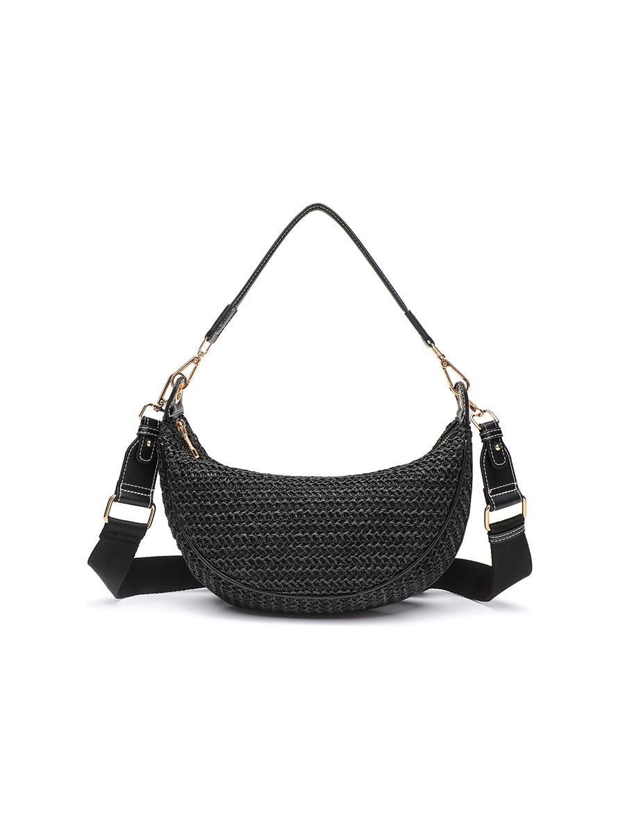 Bolso bandolera casual para mujer; bolso tejido para llevar bajo el brazo